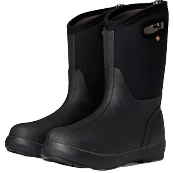 Bogs Ks Classic High HA Slip On Handles Winter Snow Boots Black Size 5Y - Picture 1 of 10